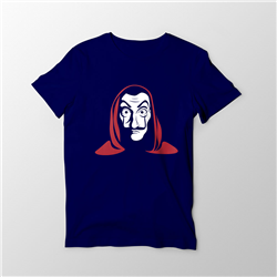 تیشرت پنبه ای سرمه ای مانی هیست