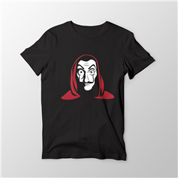 تیشرت پنبه ای مشکی مانی هیست