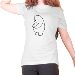 تیشرت زنانه سفید خرس تپل