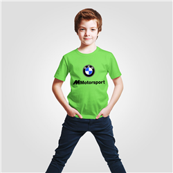 تیشرت پنبه ای بچه گانه فسفری BMW