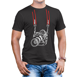 تیشرت پنبه ای مردانه مشکی Nikon