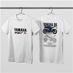 تیشرت پنبه ای سفید یاماها YZF R6