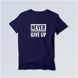 تیشرت پنبه ای سرمه ای Never give up