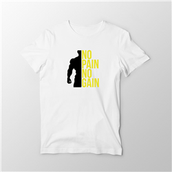 تیشرت پنبه ای سفید no pain no gain