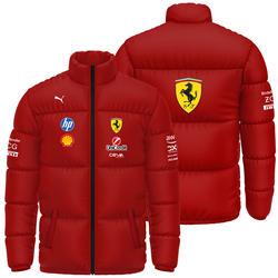 کاپشن پافر زمستانی قرمز فرمول یک فراری