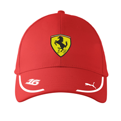 کلاه کتان قرمز چارلز لکلرک فراری 2026 (گلدوزی)