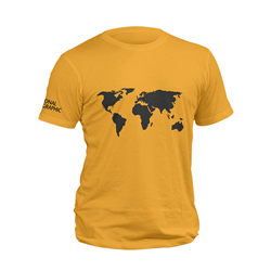 تیشرت پنبه ای زرد world map
