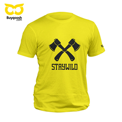 تیشرت پنبه ای زرد stay wild