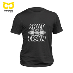 تیشرت پنبه ای مشکی shut up and train
