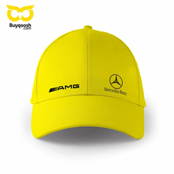 کلاه کتان زرد benz AMG