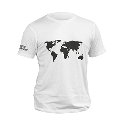 تیشرت پنبه ای سفید world map