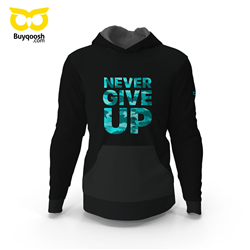 سویشرت مشکی NEVER GIVE UP جنگی