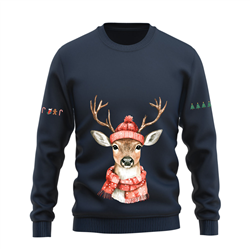 دورس پنبه ای سرمه ای گوزن کریسمس