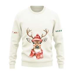 دورس پنبه ای شیری گوزن کریسمس