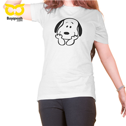 تیشرت پنبه ای سفید زنانه Snoopy