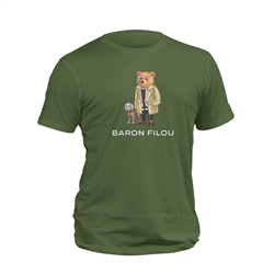 تیشرت پنبه ای زیتونی خرس Baron filou