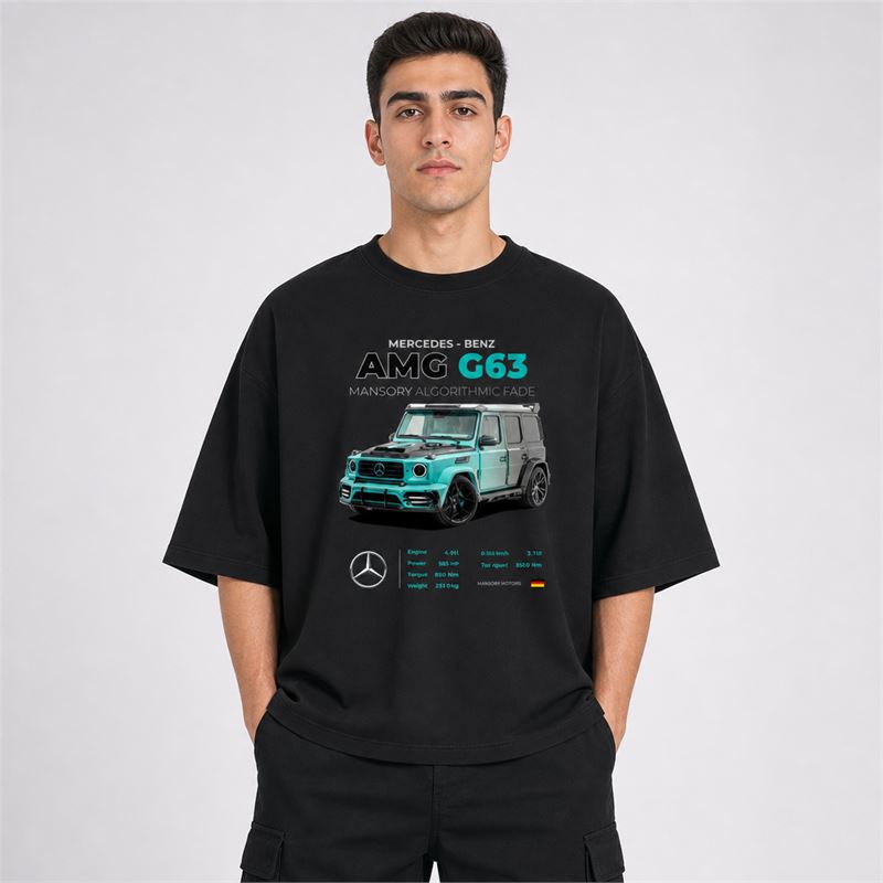تن خور تیشِرت پنبه ای اور مشکی بنز g class