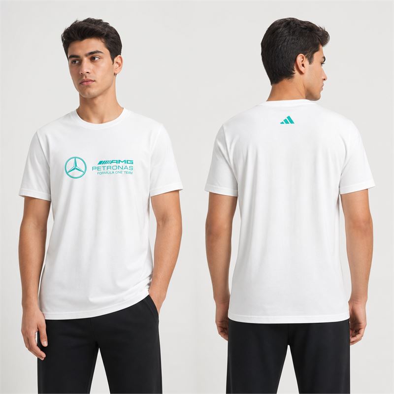 تن خور تیشرت پنبه ای سفید مرسدس پتروناس 
