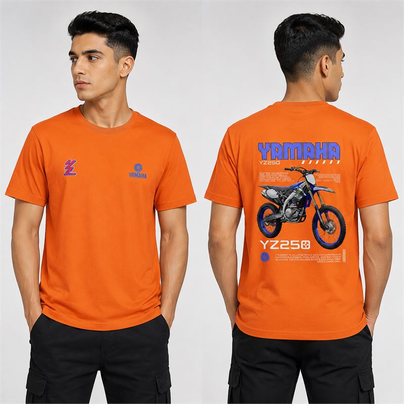 تن خور تیشرت پنبه ای نارنجی یاماها YZ250