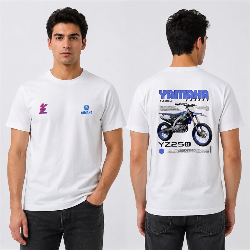 تن خور تیشرت پنبه ای سفید یاماها YZ250