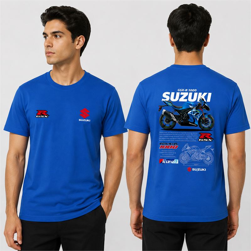 تن خور تیشرت پنبه ای آبی سوزوکی GSX R1000