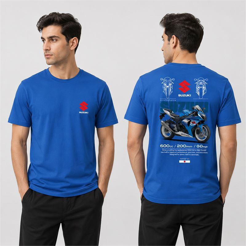 تن خور تیشرت پنبه ای آبی سوزوکی GSX R600