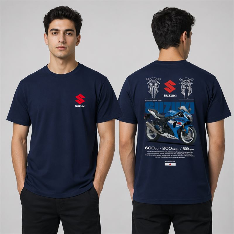 تن خور تیشرت پنبه ای سرمه ای سوزوکی GSX R600