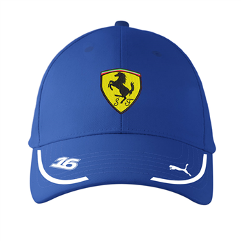 کلاه کتان آبی چارلز لکلرک فراری 2026 (گلدوزی)