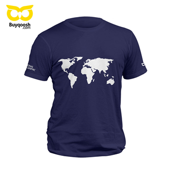 تیشرت پنبه ای سرمه ای world map