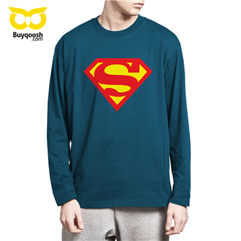پیراهن آستین بلند آبی نفتی superman