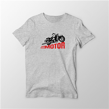 تیشرت پنبه ای طوسی موتور