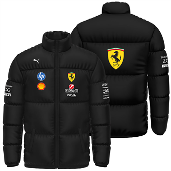 کاپشن پافر زمستانی مشکی فرمول یک فراری