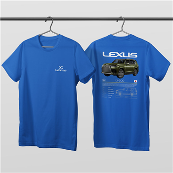 تیشرت پنبه ای آبی لکسوس LX600
