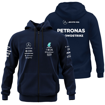 سویشرت زیپدار سرمه ای مرسدس فرمول یک 