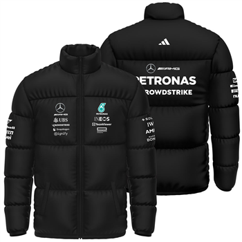 کاپشن پافر زمستانی مشکی فرمول یک مرسدس بنز