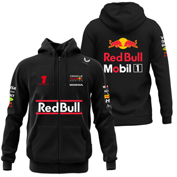 سویشرت زیپدار مشکی ردبول فرمول یک مکس ورشتپن