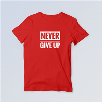 تیشرت قرمز Never give up